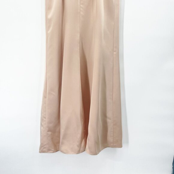 NEW After Six Lux Charmeuse Draped Cowl Back Princess Charmeuse Gown Maxi Dress - Picture 9 of 11